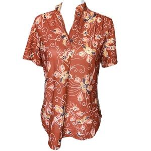 Graff Flowered Blouse Half Buttoned Down🌵🦎